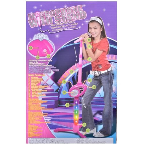 Játékmikrofon Állvánnyal és MP3 Csatlakozóval