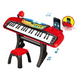   Gyermek Elektronikus Szintetizátor Székkel és Mikrofonnal, 57x19x58 cm