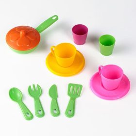   Szürke játék serpenyő készlet kiegészítőkkel - 11 darabos