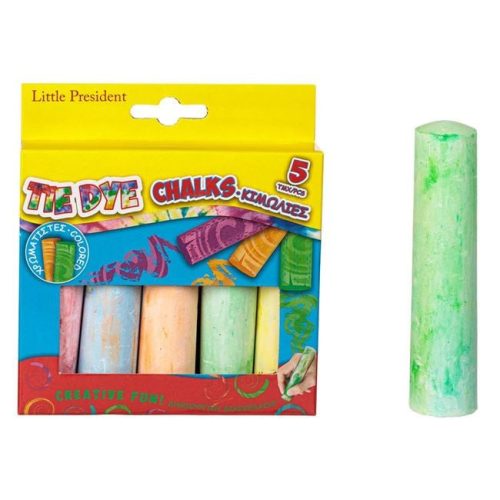 Little President Színes Tie-Dye Óriáskréta - 11 cm, 5 db