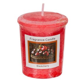 Black Cherry illatgyertya votív pohárban, piros, Ø4.5x5cm
