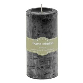 Fekete Illatgyertya Eukaliptusz Aromával – Ø6,5x14 cm