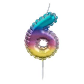   Színátmenetes Ombre Metál Születésnapi Tortagyertya - 8-as szám