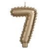 Metálszínű Arany Szülinapi Gyertya - 7-es szám