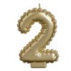 Metálsárga Arany Szülinapi Gyertya - 2-es szám