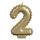 Metálsárga Arany Szülinapi Gyertya - 2-es szám