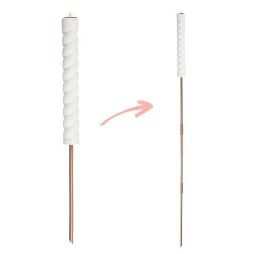 Napelemes Stick Lámpa Gyertya Láng Effekttel és LED-del, Krém/Barna, 31cm