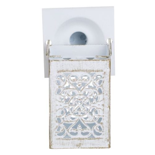 Mini Dekoratív Függeszthető Fém Lámpás - Törtfehér és Arany, 6x12.5 cm