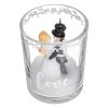 3D Esküvői Pár Design Gyertya Üvegtálkában Ø5,5x6,5 cm