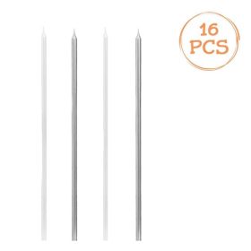 Ezüst Metál Születésnapi Gyertya 22cm - 16db