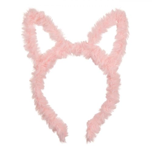 Rózsaszín hajpánt szőrös macskafülekkel