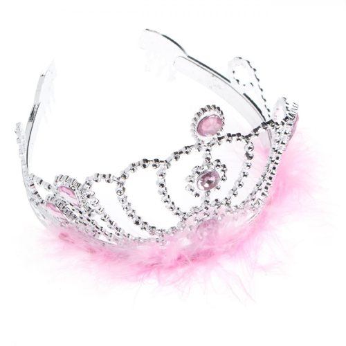 Halloween hercegnő korona rózsaszín kristályokkal