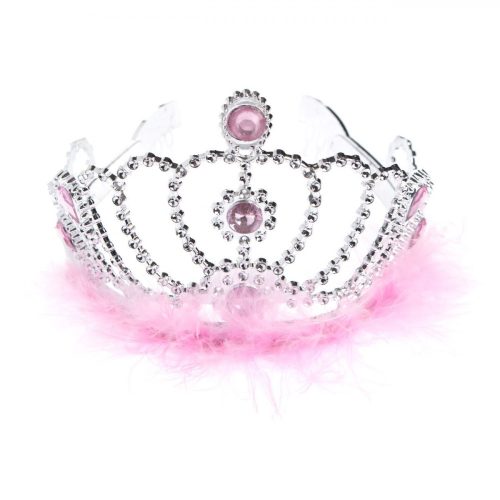 Halloween hercegnő korona rózsaszín kristályokkal