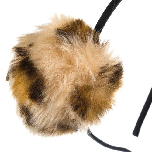 Fekete hajpánt leopárd pom pomokkal