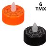 Halloweeni LED teamécses - 6 db