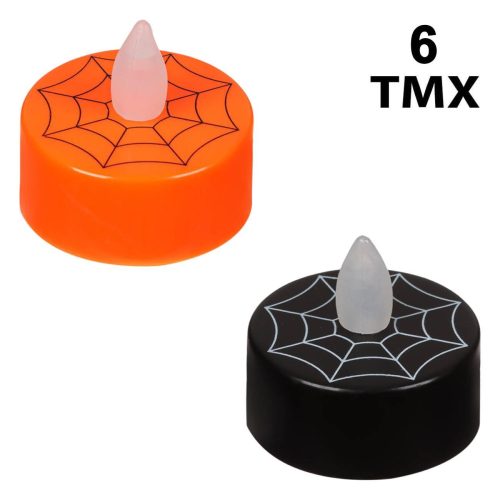 Halloweeni LED teamécses - 6 db