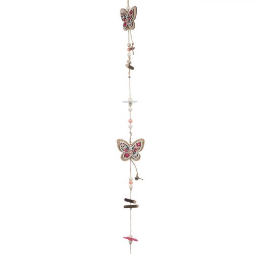 Húsvéti függő dekoráció fából - Pillangók, színes gyöngyökkel