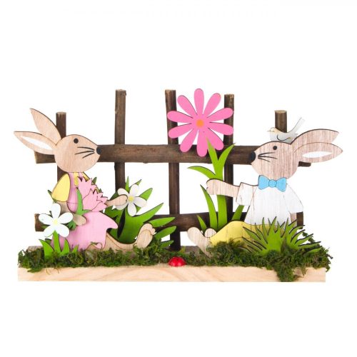 Húsvéti dekoráció - nyuszipár a fűben