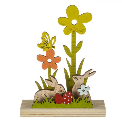 Húsvéti dekoráció - nyuszik a virágok között