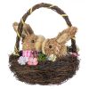 Húsvéti dekoráció - Természetes rost nyuszik kosárban