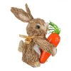 Húsvéti dekoráció - Természetes rost nyuszi sárgarépával 29 cm