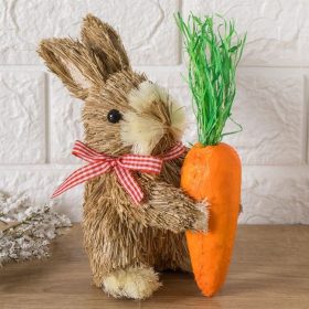 Húsvéti dekorációs fűnyuszi sárgarépával, 19 cm