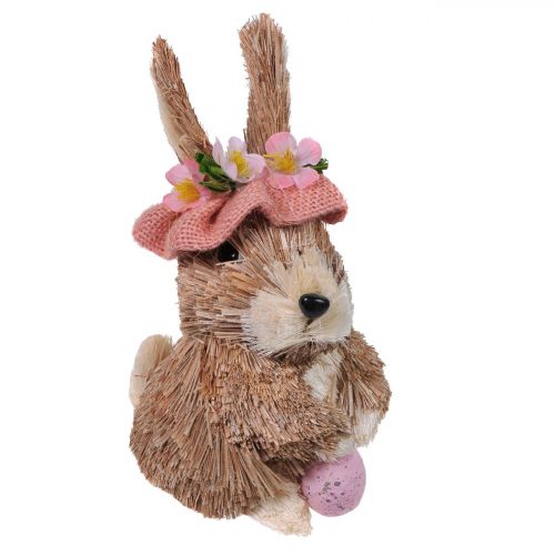 Húsvéti dekoráció - Természetes rost nyuszi kalappal