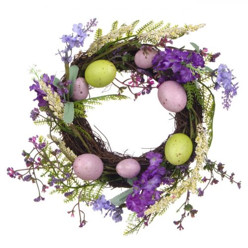 Húsvéti kopogtató - Húsvéti tojások lila virágokkal