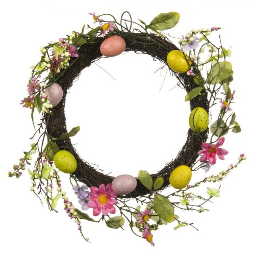 Húsvéti kopogtató - Húsvéti tojások, tavaszi virágokkal