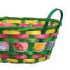Kerek Bambusz Dekor Kosár Színes Tojásos Mintával Ø24x9.5cm