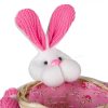 Húsvéti dekoratív kosár - Rózsaszin kisnyuszi