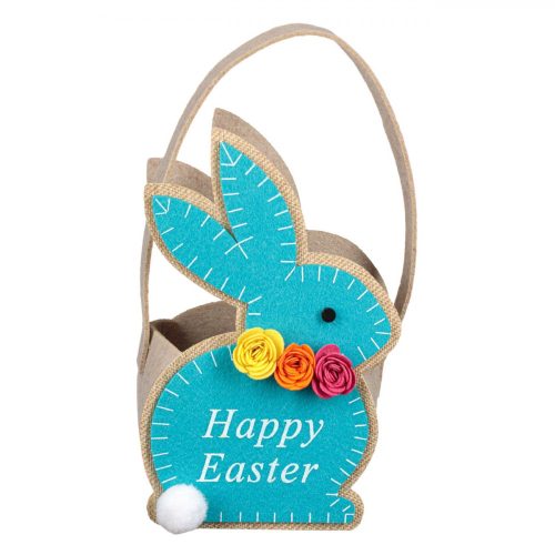 Húsvéti dekorativ filc kosár - Kék nyuszi