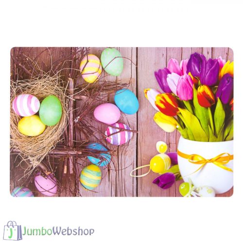 Húsvéti tányéralátét - tojások és tulipánok