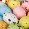 Húsvéti dekorációs kosár tojásokkal - 18 db