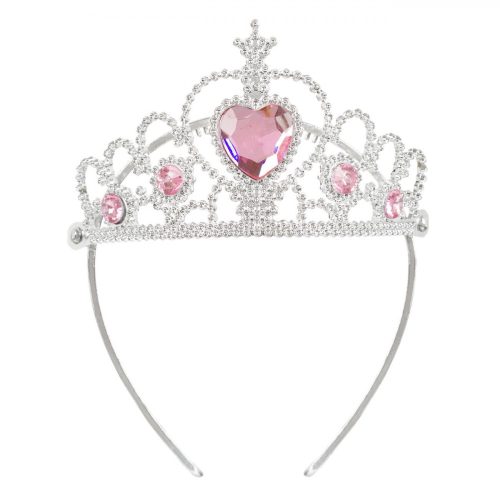 Fukszia pálca tiara és kesztyű készlet - 3 db