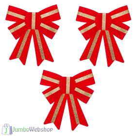 Piros masni arany csikkal 14 cm - 3db