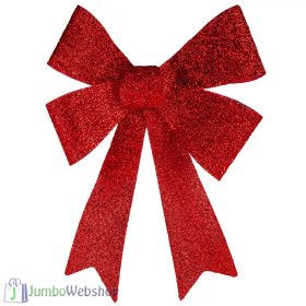 Óriási piros csillogó karácsonyi masni 46cm