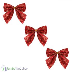 Piros-arany csillogó masni 3db 13cm