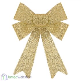 Csillogó arany karácsonyi masni 46cm