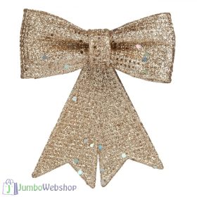 Csillogó arany karácsonyi masni 9 cm