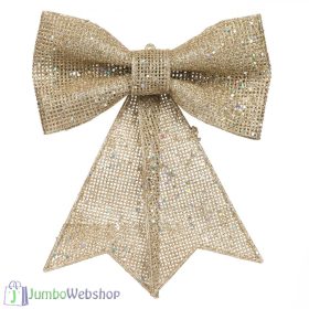 Hálós arany színű karácsonyi masni 27cm