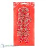 Piros-bézs vászon karácsonyi masni 6db-9cm