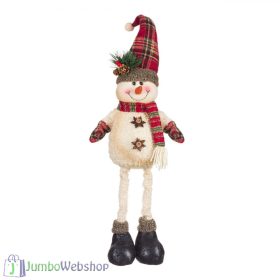 Plüss - álló hóember dekoráció - 60cm