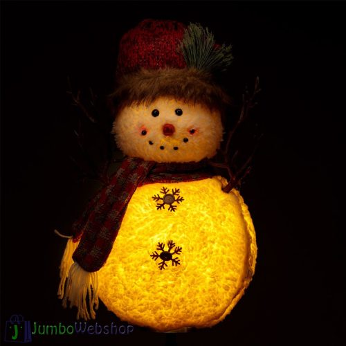 LED-es világító plüss hóember dekoració - 38cm