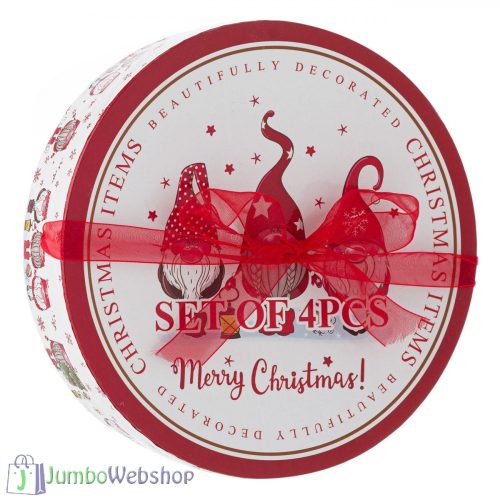 Karácsonyi, díszdobozos porcelántányér készlet -4db-20cm - Manók