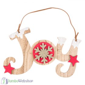 Karácsonyi függő dekoráció fából - JOY - 19cm