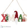 Karácsonyi függő dekoráció fából - XMAS - manó - 20cm