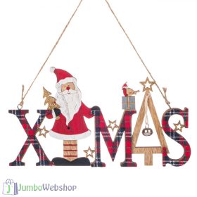 Karácsonyi függő dekoráció - XMAS - mikulás - 21cm