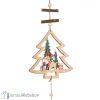 Karácsonyi függő dekoráció fából - fenyőfa rénszarvassal - 50cm