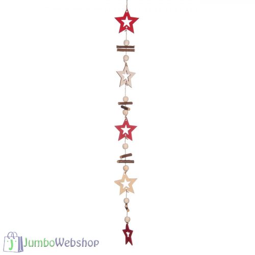 Karácsonyi függő dekoráció - 5db csillag - 68cm